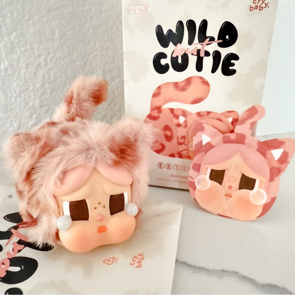 Pop Mart CRYBABY Wild but Cutie Vinyl Plush Pendant Keychain - PINK CUTIE